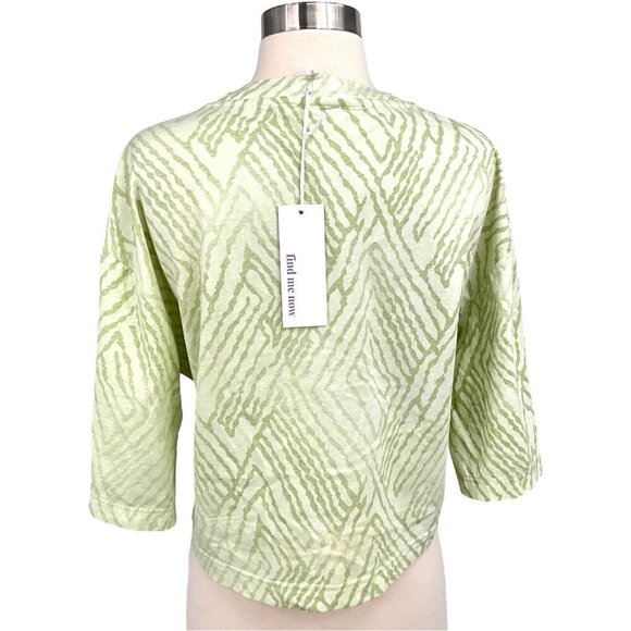NWT Find Me Now The Label Geo Relax T Shirt Size S Tie Dye Crop Green 1/2 Sleeve - Picture 4 of 8